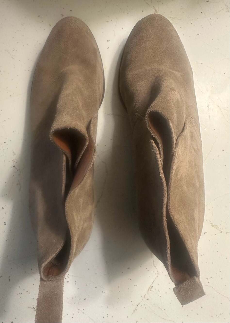 Lucky Brand Taupe Suede Ankle Booties